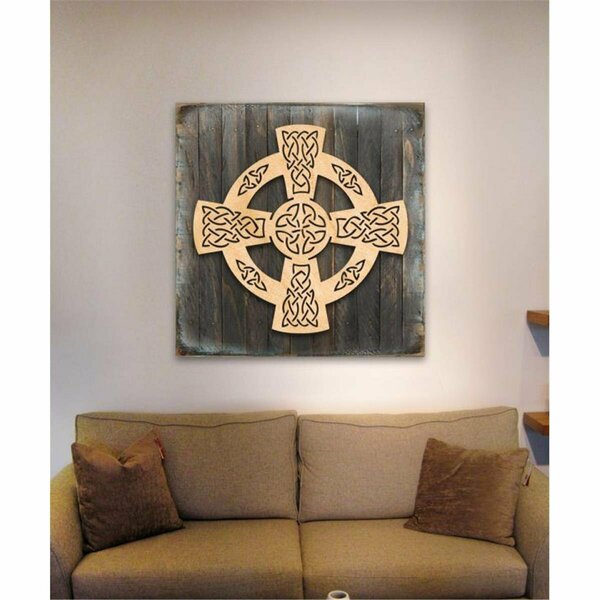 Clean Choice Celtic Wheel Cross Art on Board Wall Decor CL3501023